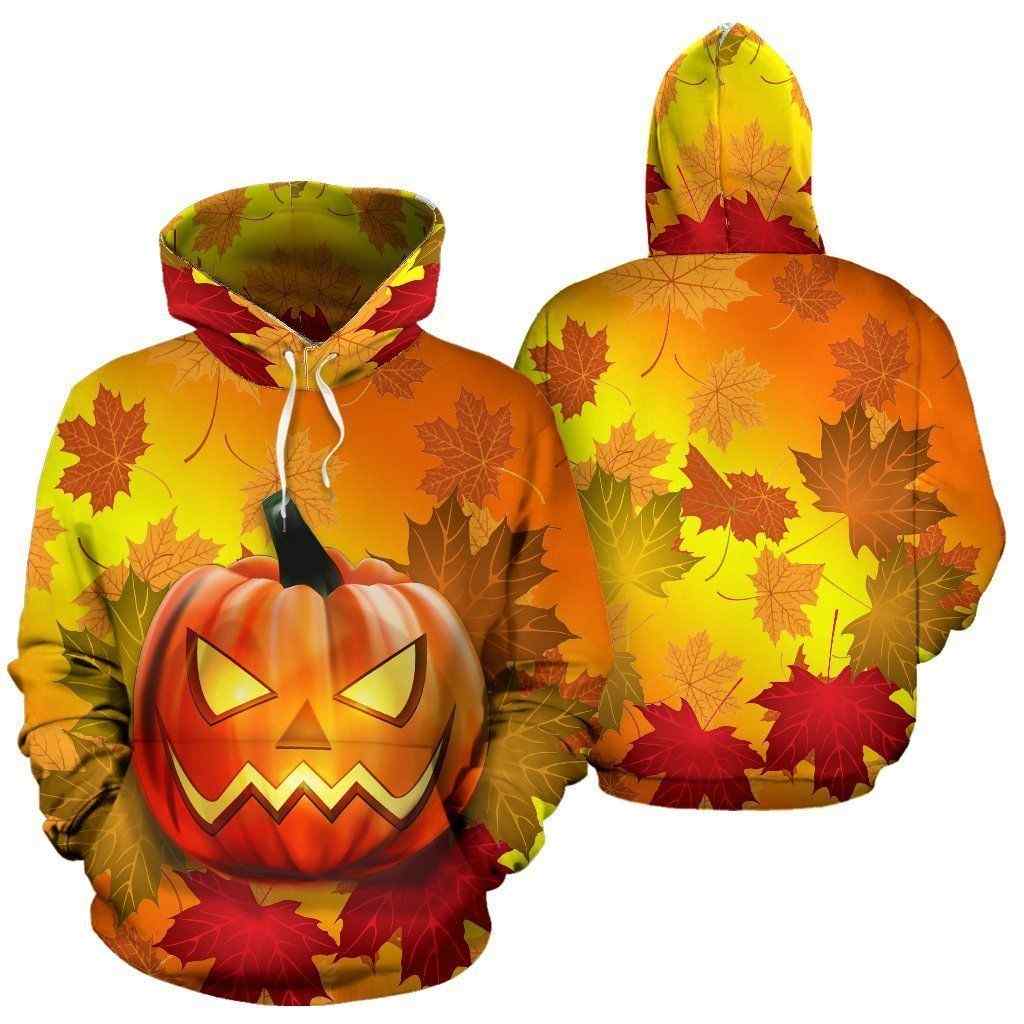Halloween hoodie pumpkin maple leaf All Over Print Unisex Hoodie Halloween hoodie pumpkin maple leaf All Over Print Unisex Hoodie