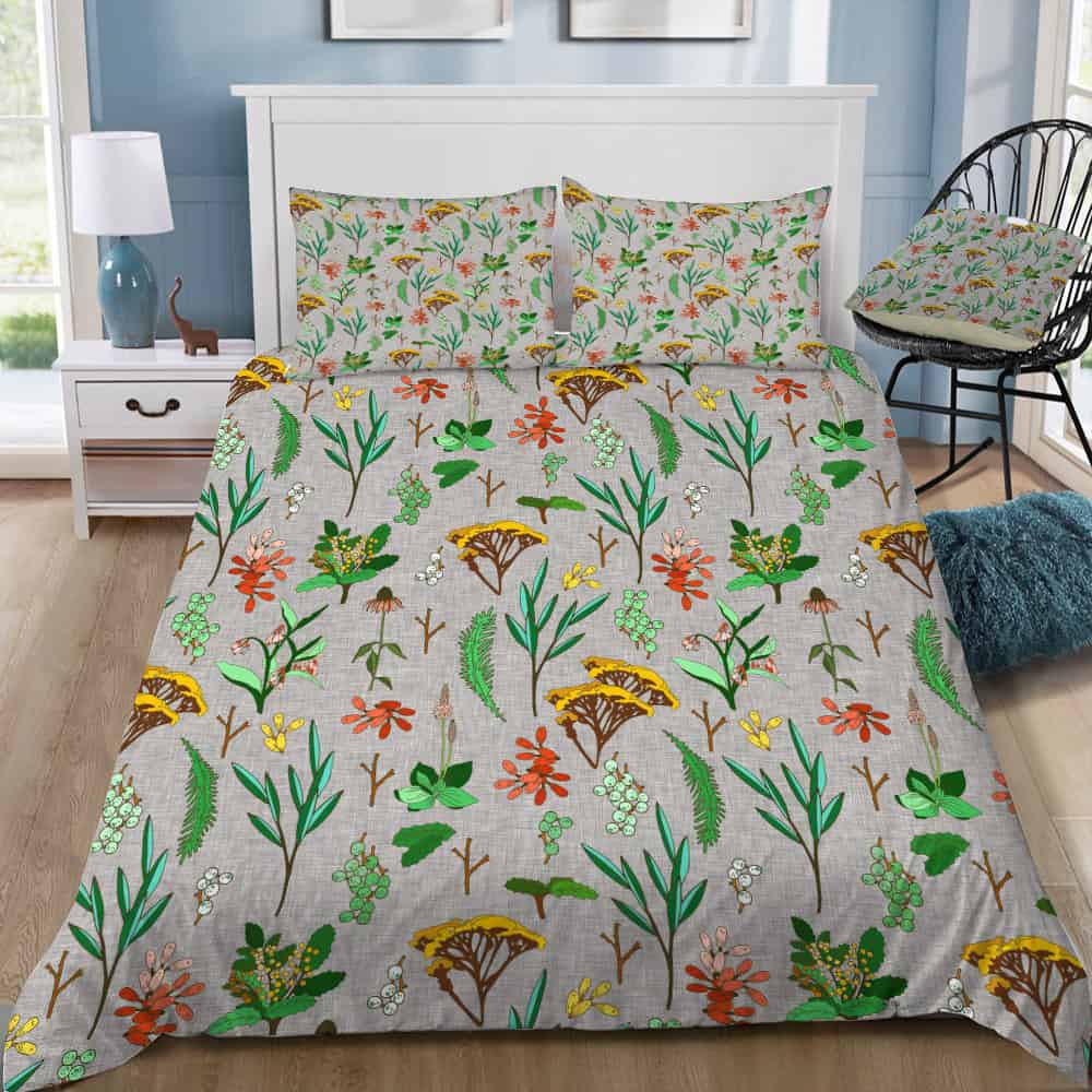 Herbal Study Linen Bedding Set Herbal Study Linen Bedding Set