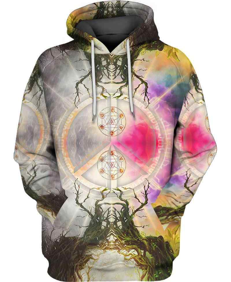 Hippie Peace Sign All Over Printed Hoodie Hippie Peace Sign All Over Printed Hoodie