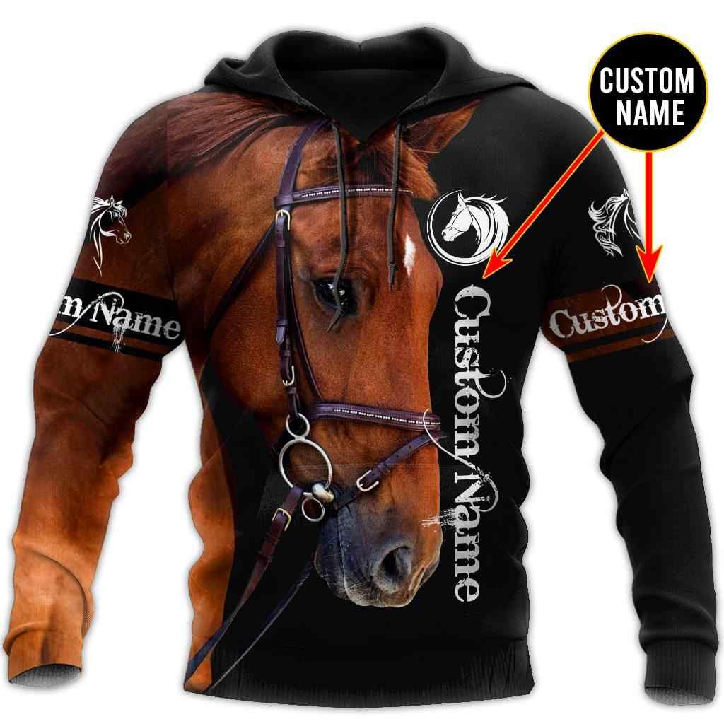 Horse Custom Name All Over Printed Hoodie Horse Custom Name All Over Printed Hoodie