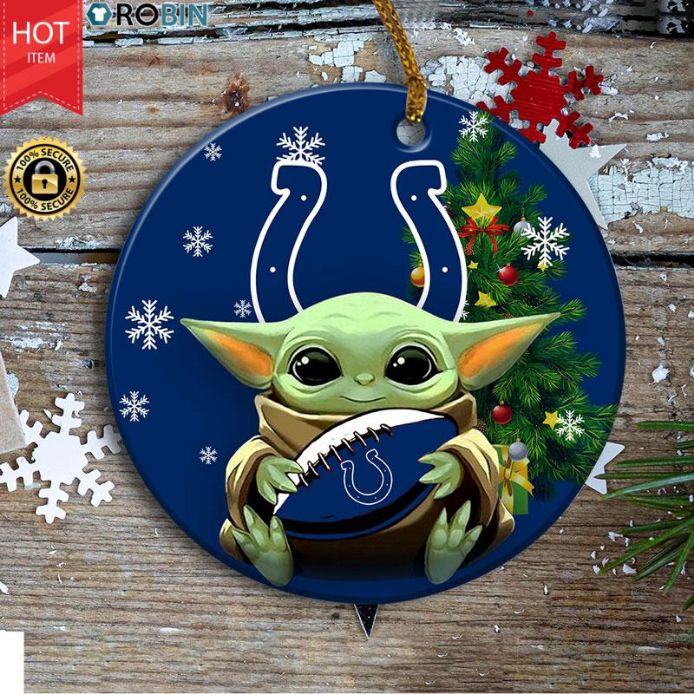Indianapolis Colts Baby Yoda Christmas Ceramic Ornament Indianapolis Colts Baby Yoda Christmas Ceramic Ornament