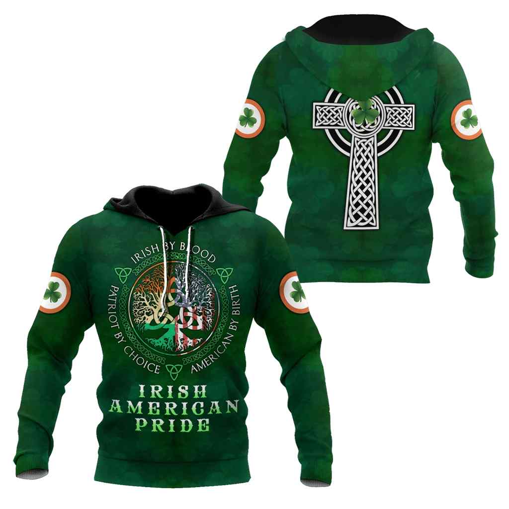 Irish American Pride Saint Patrick's Day All Over Printed Hoodie For Men And Women TN Irish American Pride Saint Patrick's Day All Over Printed Hoodie For Men And Women TN