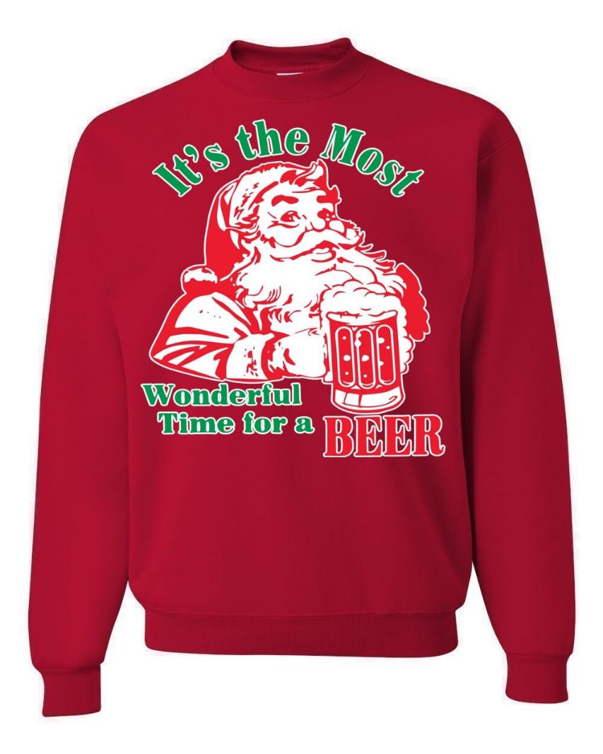 It's The Most Wonderful Time For A Beer Santa Christmas Sweater It's The Most Wonderful Time For A Beer Santa Christmas Sweater