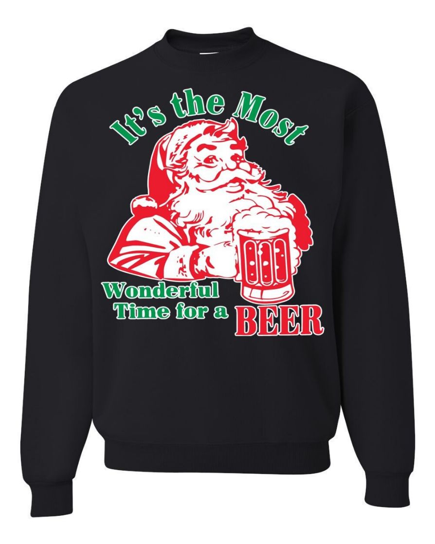 It's The Most Wonderful Time For A Beer Santa Christmas Sweater It's The Most Wonderful Time For A Beer Santa Christmas Sweater