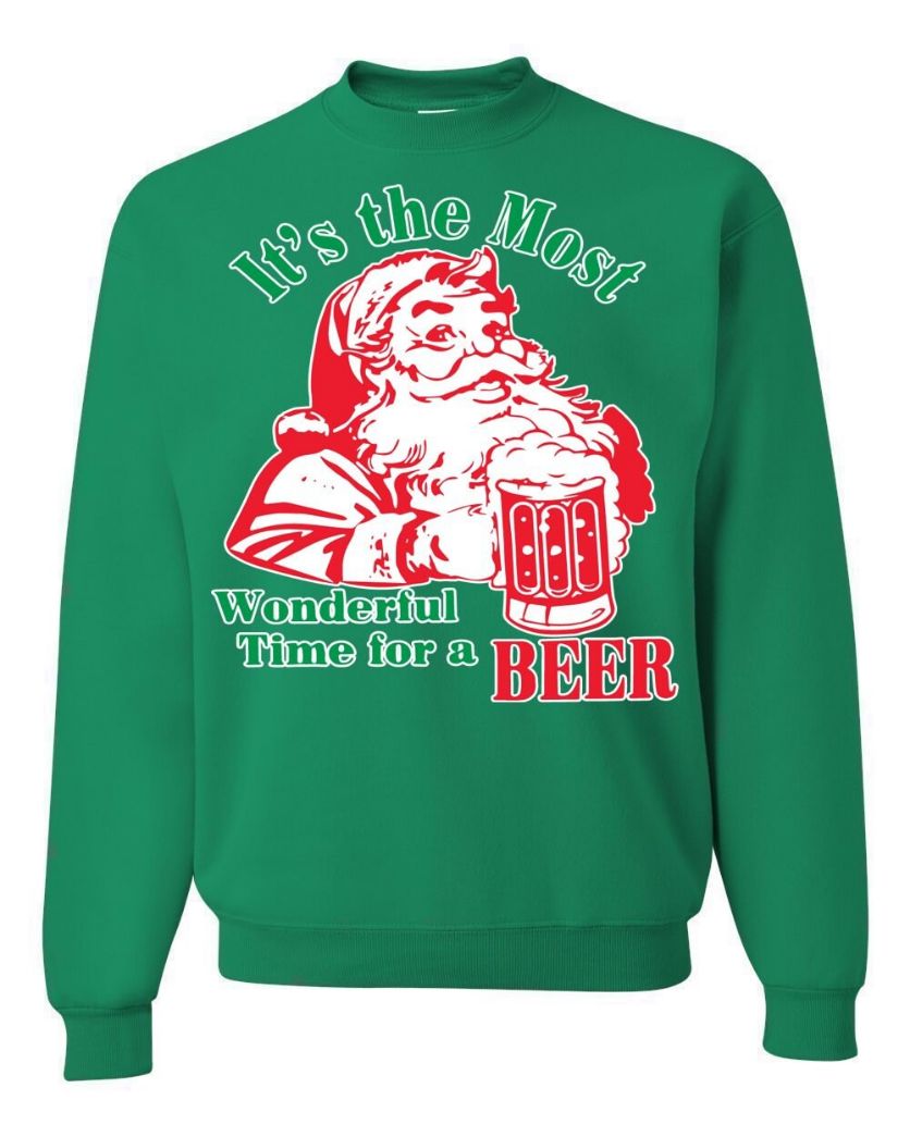 It's The Most Wonderful Time For A Beer Santa Christmas Sweater It's The Most Wonderful Time For A Beer Santa Christmas Sweater
