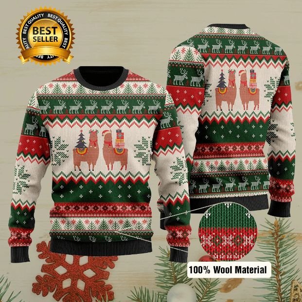 Lama Glama Christmas 3D Sweater Lama Glama Christmas 3D Sweater