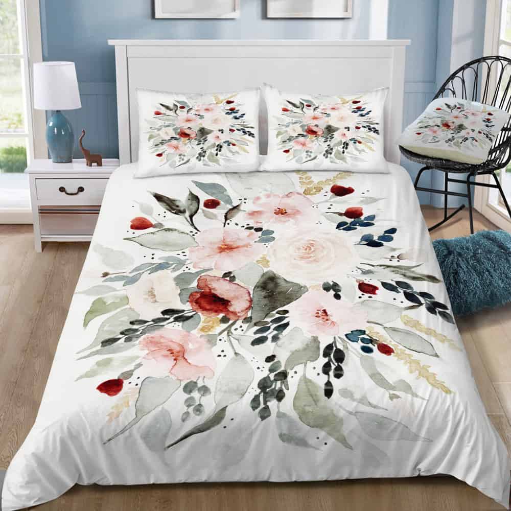 Loose Watercolor Bouquet Bedding Set Loose Watercolor Bouquet Bedding Set