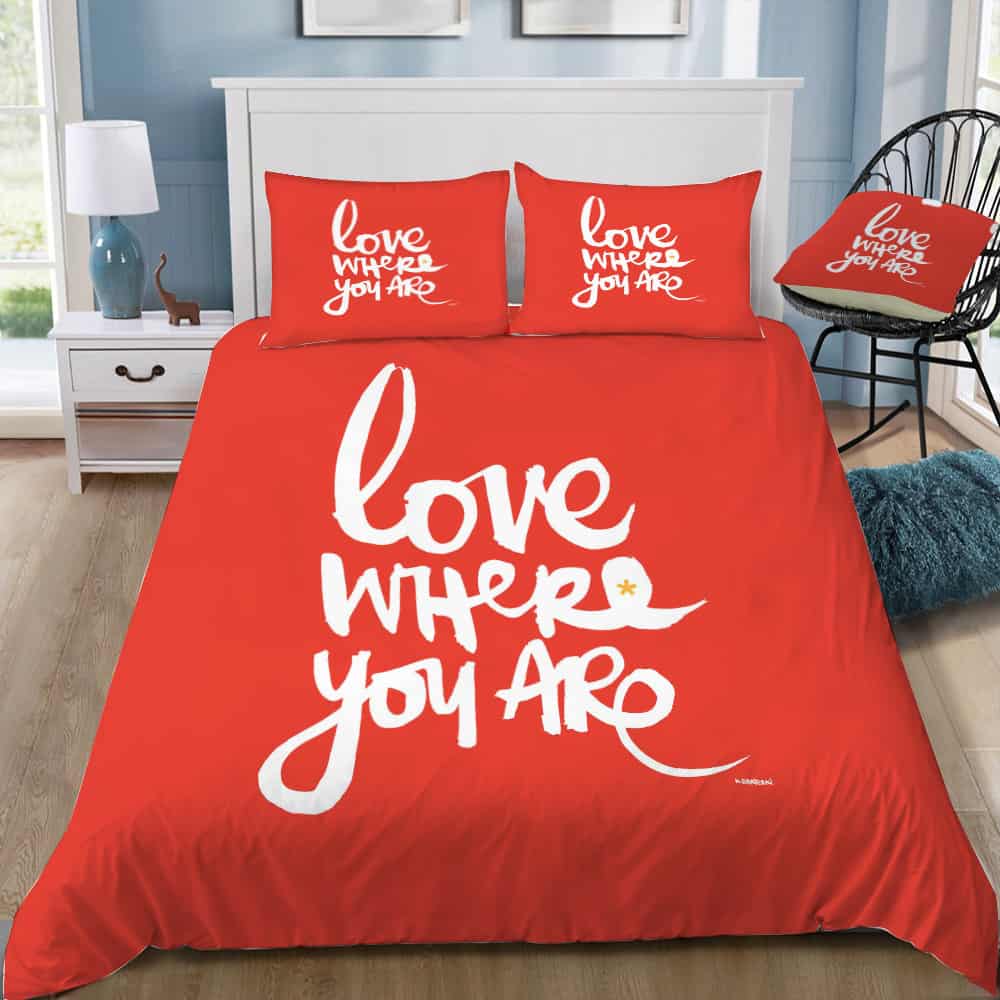 Love Red Bedding Set Love Red Bedding Set