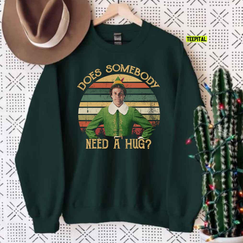 Need A Hug Vintage Buddy Elf Christmas Sweatshirt Need A Hug Vintage Buddy Elf Christmas Sweatshirt