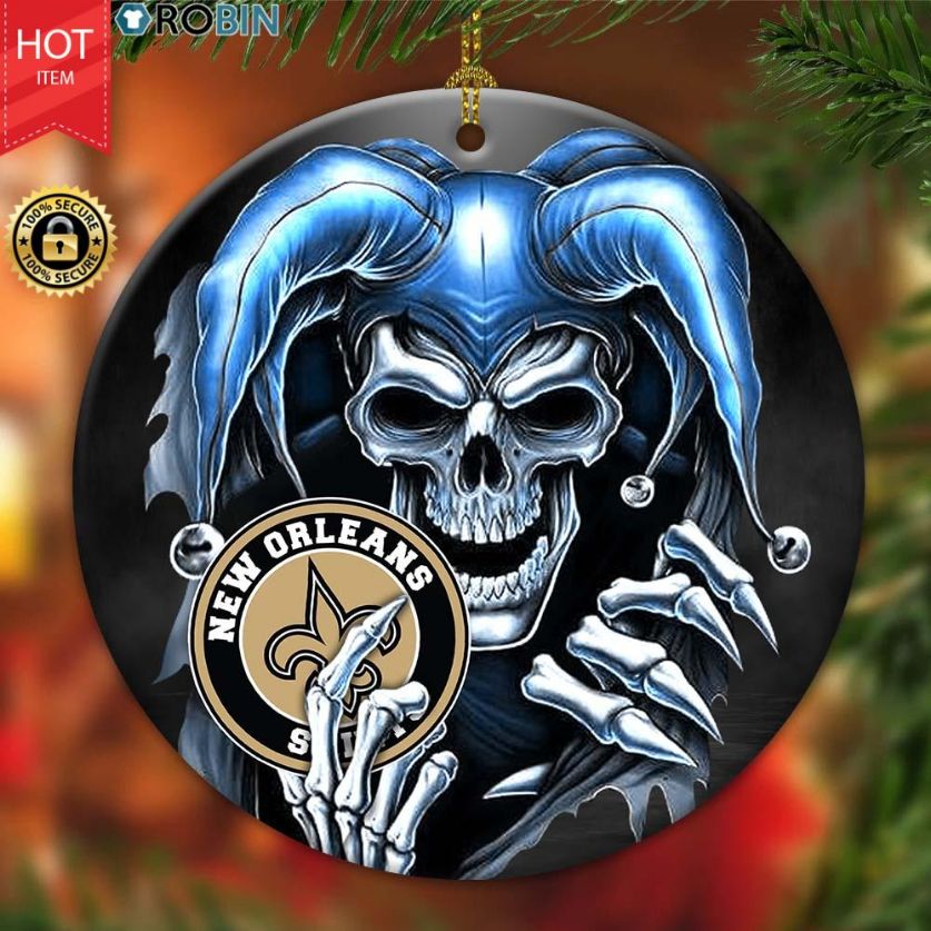 New Orleans Saints Nfl Skull Joker Christmas Ceramic Ornament New Orleans Saints Nfl Skull Joker Christmas Ceramic Ornament