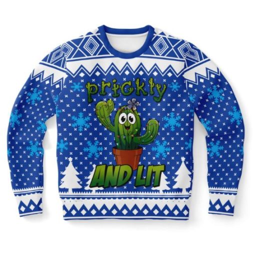 Prickly And Lit Ugly Christmas Wool Knitted Sweater