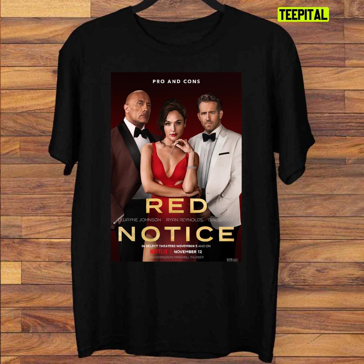 Red Notice 2021 Movie T-Shirt Red Notice 2021 Movie T-Shirt