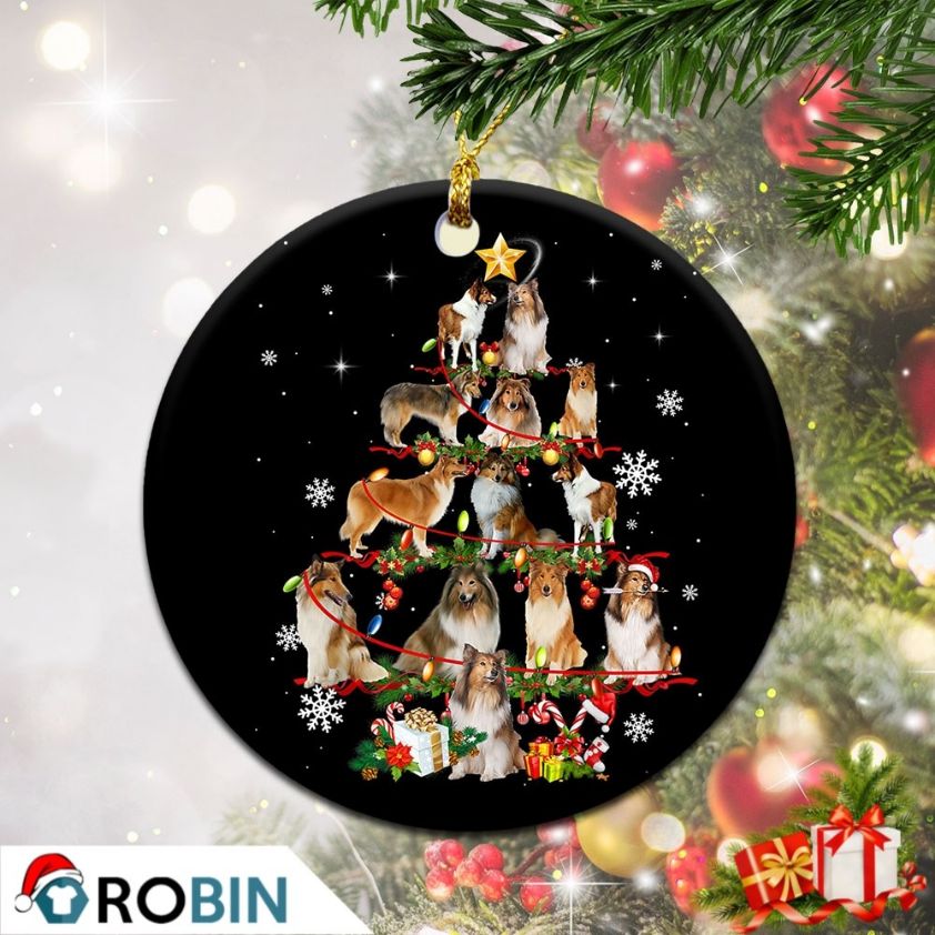 Rough Collie Christmas Tree Lights Christmas Ceramic Ornament Rough Collie Christmas Tree Lights Christmas Ceramic Ornament