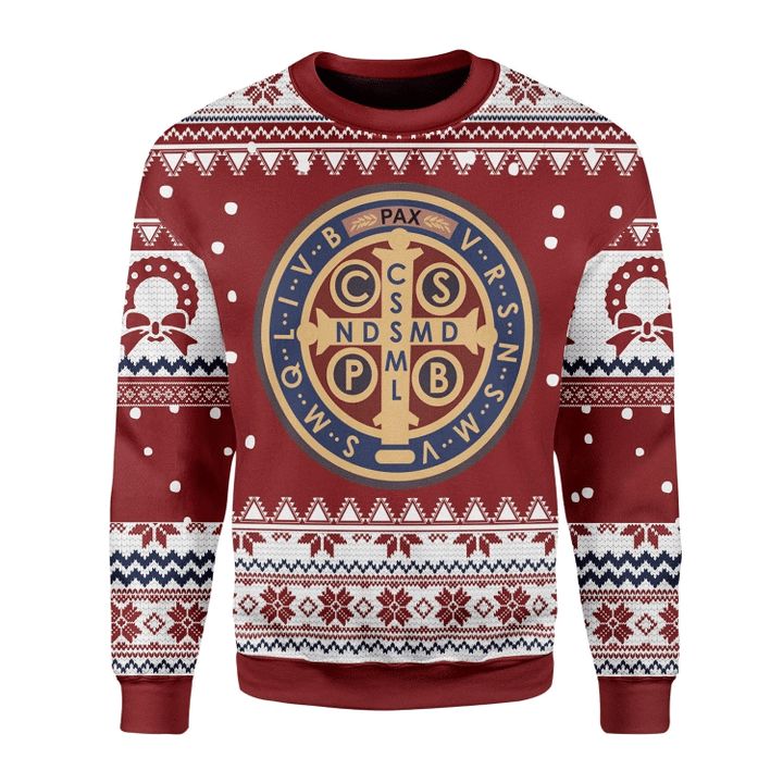 Saint Benedict Medal Awesome Christmas 3D Sweater Saint Benedict Medal Awesome Christmas 3D Sweater