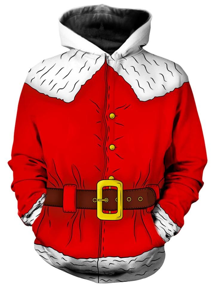 Santa Claus Costume Christmas Pullover And Zipped 3D Hoodie Santa Claus Costume Christmas Pullover And Zipped 3D Hoodie