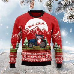 Santa Claus Noel Tractor 3D Christmas Sweater
