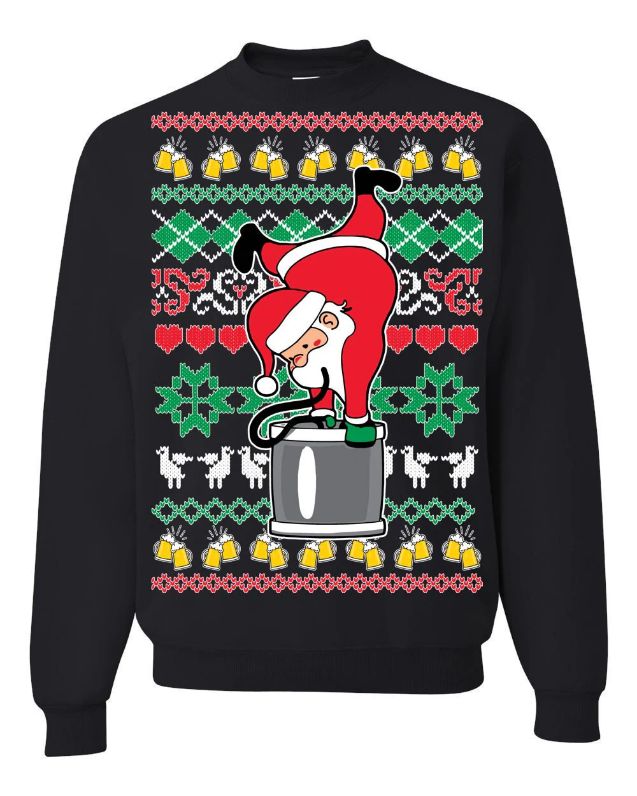 Santa Keg Stand Ugly Christmas Sweater Santa Keg Stand Ugly Christmas Sweater