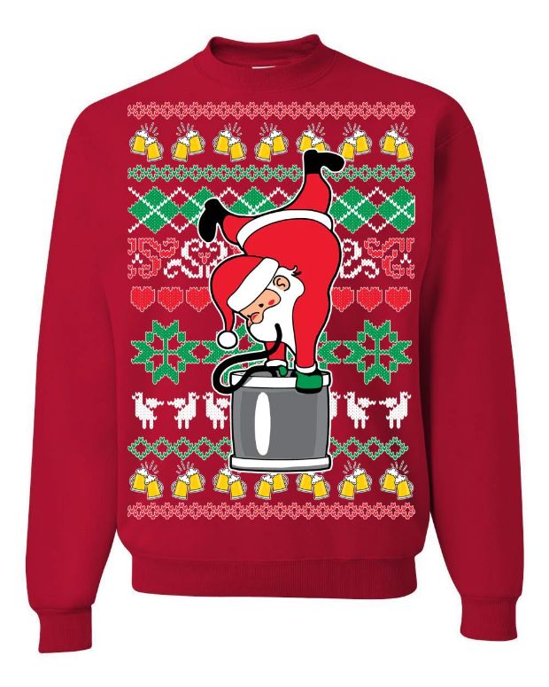 Santa Keg Stand Ugly Christmas Sweater Santa Keg Stand Ugly Christmas Sweater