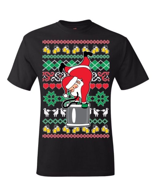 Santa Keg Stand Ugly Christmas Sweater