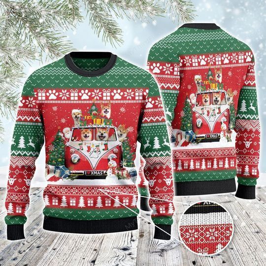 Shiba Inu Family Van Awesome Xmas 3D Sweater Shiba Inu Family Van Awesome Xmas 3D Sweater