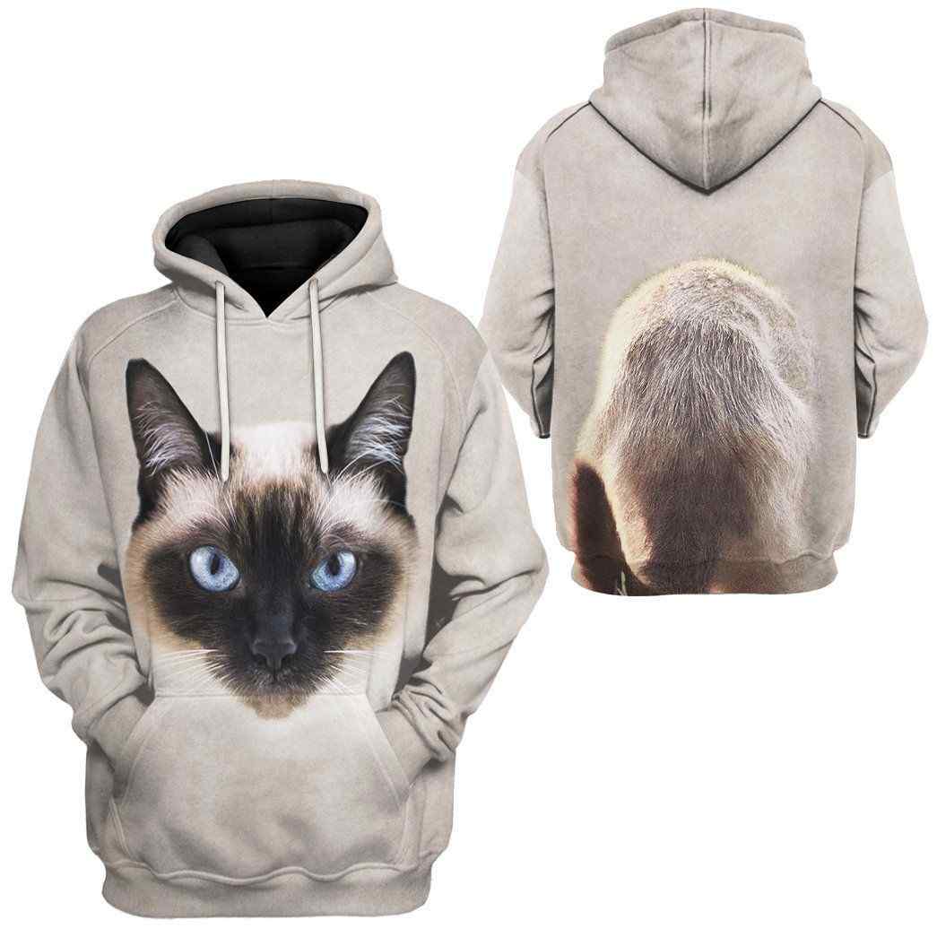 Siamese Cat All Over Print Unisex Hoodie Cat Lovers Siamese Cat All Over Print Unisex Hoodie Cat Lovers