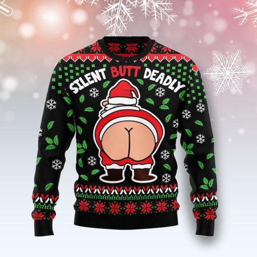 Silent Butt Deadly Santa Awesome Christmas 3D Sweater