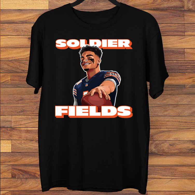 Soldier Fields Justin Fields Chicago Bears T-Shirt Soldier Fields Justin Fields Chicago Bears T-Shirt