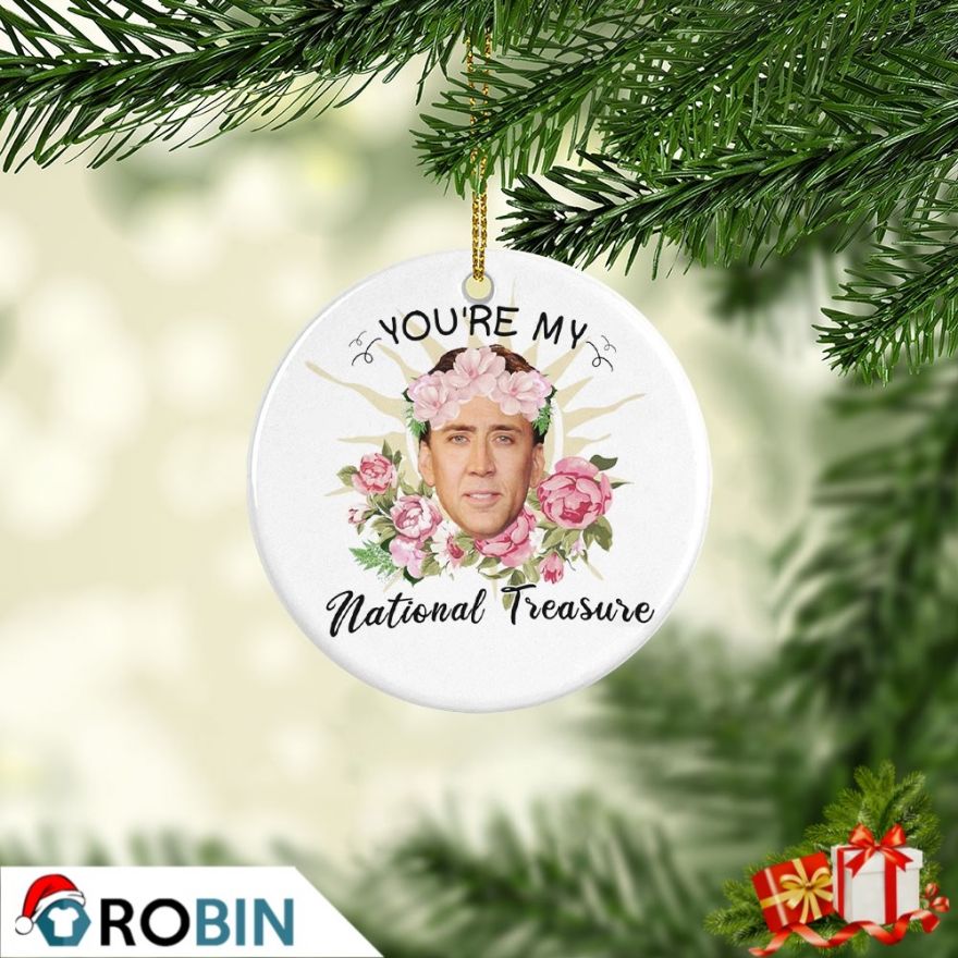 St. Nicolas Cage Dirty Santa You Are My National Treasure Christmas Ceramic Ornament St. Nicolas Cage Dirty Santa You Are My National Treasure Christmas Ceramic Ornament