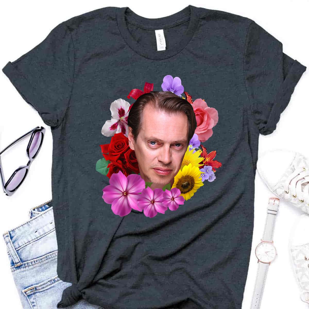 Steve Buscemi Floral Funny T-Shirt Steve Buscemi Floral Funny T-Shirt