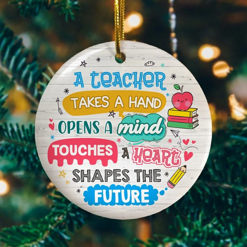 Take A Hands Opens A Mind Touches A Heart Shapes A Future Christmas Ceramic Ornament Take A Hands Opens A Mind Touches A Heart Shapes A Future Christmas Ceramic Ornament