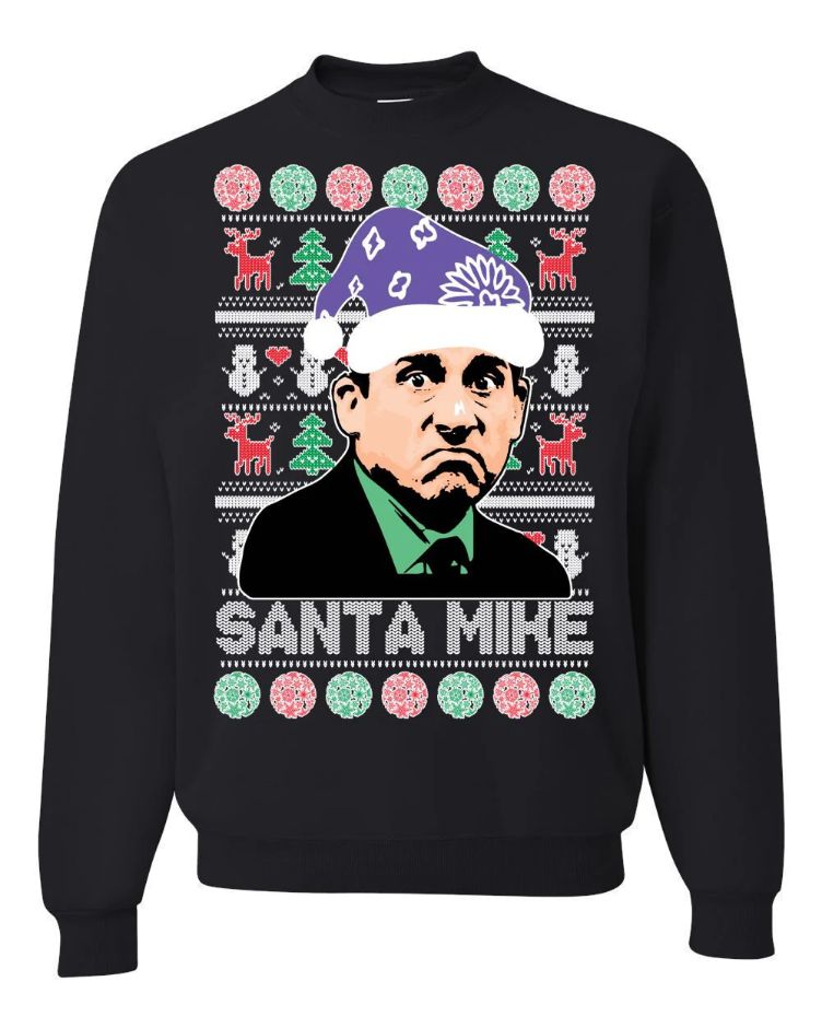 The Office Santas Here Michael Scott Ugly Christmas Sweater The Office Santas Here Michael Scott Ugly Christmas Sweater