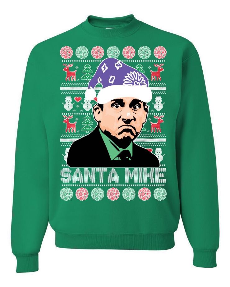 The Office Santas Here Michael Scott Ugly Christmas Sweater The Office Santas Here Michael Scott Ugly Christmas Sweater