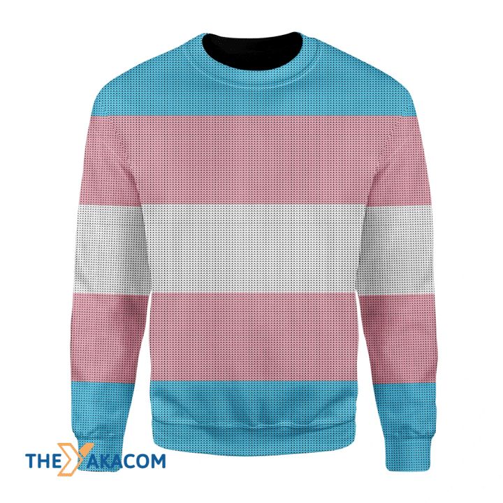 Transgender Flag Awesome Christmas 3D Sweater Transgender Flag Awesome Christmas 3D Sweater
