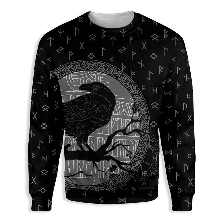 Viking Ravens God's Guardian Sweatshirt All Over Print Viking Ravens God's Guardian Sweatshirt All Over Print