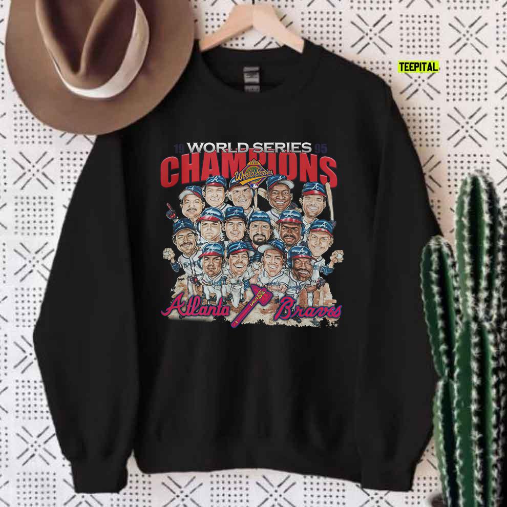 Vintage Atlanta Braves World Champions Caricature 90s MBL T-Shirt Vintage Atlanta Braves World Champions Caricature 90s MBL T-Shirt