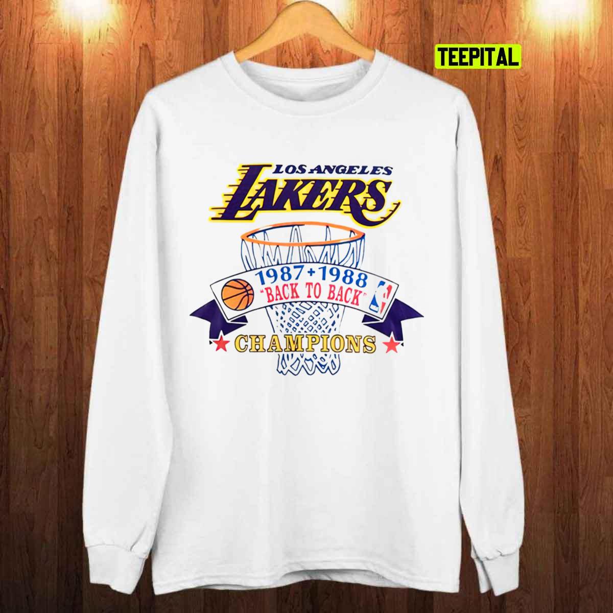 Vintage Los Angeles Lakers Back To Back Champions T-Shirt Vintage Los Angeles Lakers Back To Back Champions T-Shirt