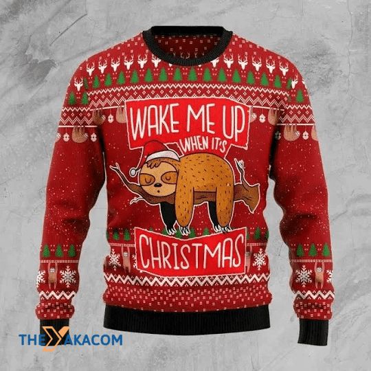 Wake Me Up When It's Christmas Lazy Sloth And Special 3D Christmas Sweater Wake Me Up When It's Christmas Lazy Sloth And Special 3D Christmas Sweater