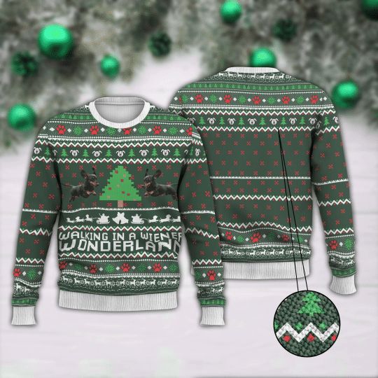 Walking In A Wiener Wonderland 3D Christmas Sweater Walking In A Wiener Wonderland 3D Christmas Sweater