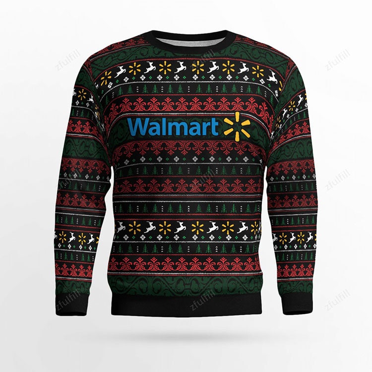Walmart Ugly Sweater All Over Print Sweatshirt Walmart Ugly Sweater All Over Print Sweatshirt