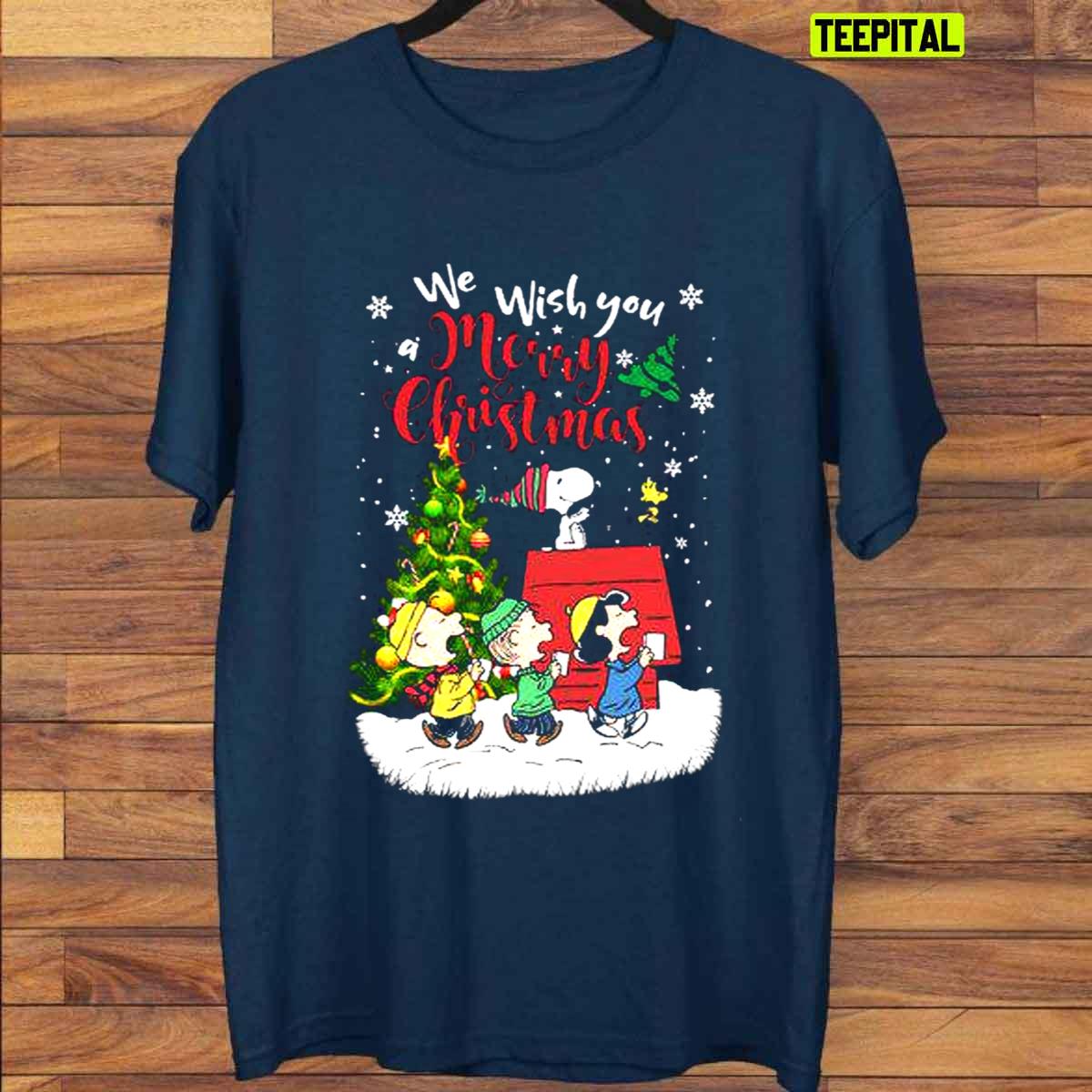 We Wish You Merry Xmas Snoopy Friends Christmas Unisex T-Shirt We Wish You Merry Xmas Snoopy Friends Christmas Unisex T-Shirt