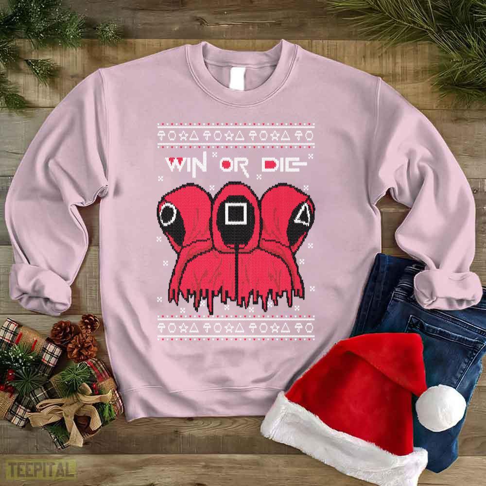 Win Or Die Squid Game Christmas Ugly Sweatshirt Win Or Die Squid Game Christmas Ugly Sweatshirt