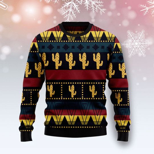 With Amazing Vintage Cactus 3D Christmas Sweater With Amazing Vintage Cactus 3D Christmas Sweater