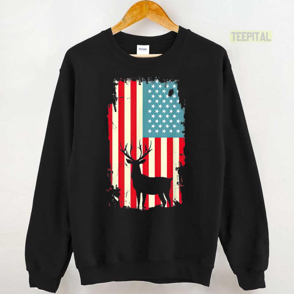 American Deer Hunter Patriotic Unisex T-Shirt American Deer Hunter Patriotic Unisex T-Shirt