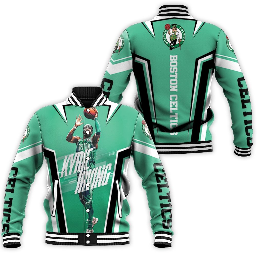Boston Celtics Kyrie Irving 11 Design Baseball Jacket Boston Celtics Kyrie Irving 11 Design Baseball Jacket