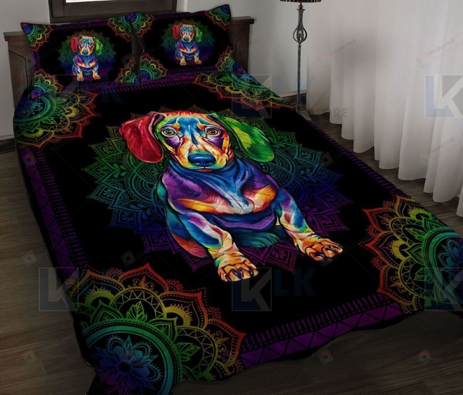 Dachshunds Rainbow Mandala Bedding Set Dachshunds Rainbow Mandala Bedding Set