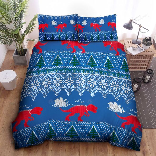 Dinosaur Pulling The Sleigh Bedding Set Dinosaur Pulling The Sleigh Bedding Set