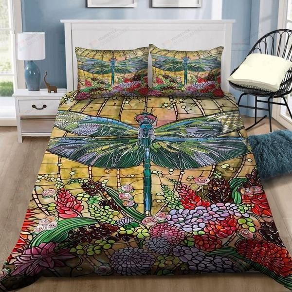 Dragonfly Flower Vintage Bedding Set Dragonfly Flower Vintage Bedding Set
