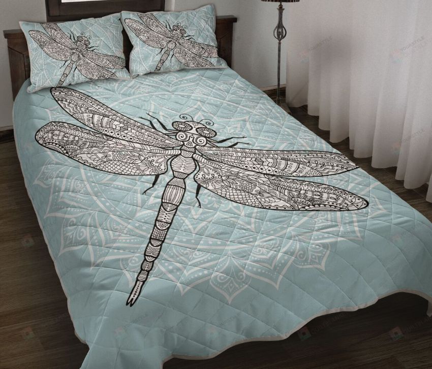 Dragonfly Mandala Blue Bedding Set Dragonfly Mandala Blue Bedding Set