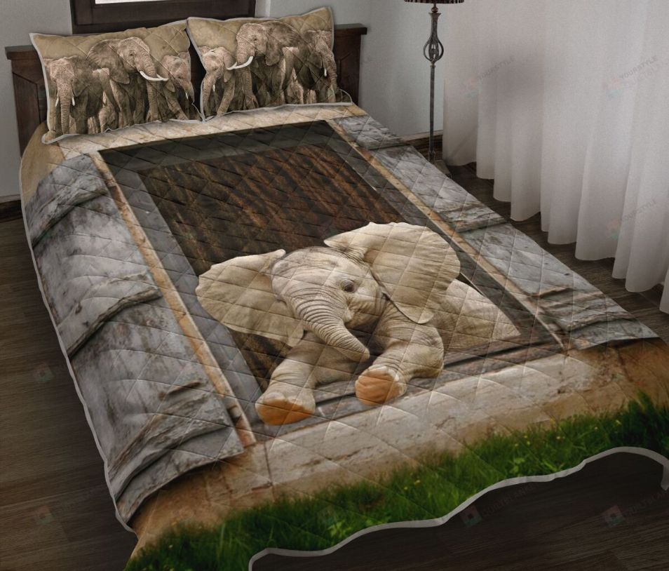 Elephant Windown Vintage Bedding Set Elephant Windown Vintage Bedding Set