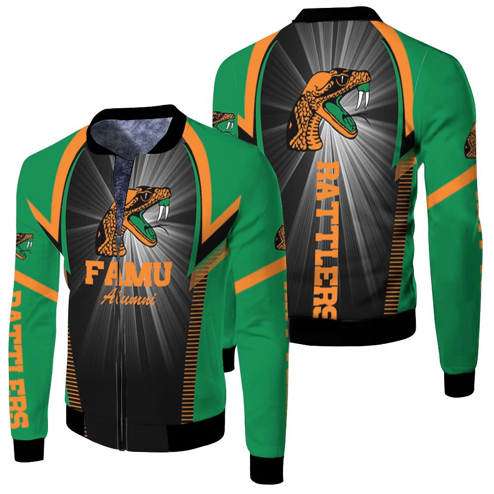 Famu Alumni 3d Jersey Fleece Bomber Jacket Famu Alumni 3d Jersey Fleece Bomber Jacket